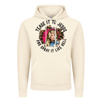 Vintage Artic tease it to jesus and spray it like hell leopard western raglan baseba Vintage Hoodie - ArtChic