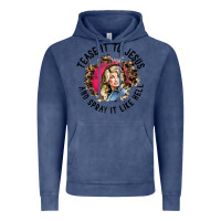 Vintage Denim tease it to jesus and spray it like hell leopard western raglan baseba Vintage Hoodie - ArtChic