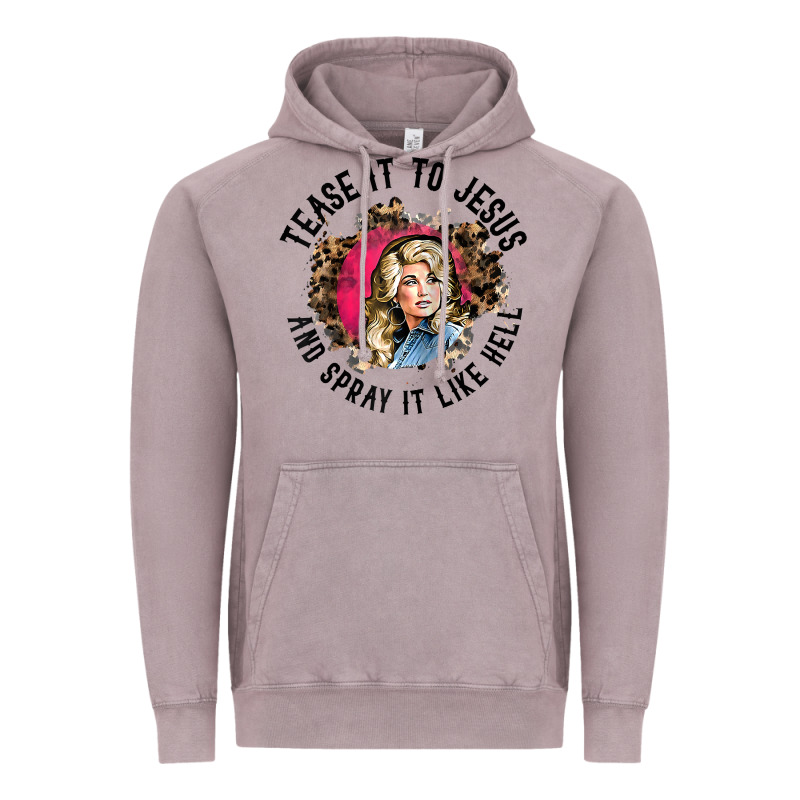 Tease It To Jesus And Spray It Like Hell Leopard Western Raglan Baseba Vintage Hoodie by ArtChic | Teevron