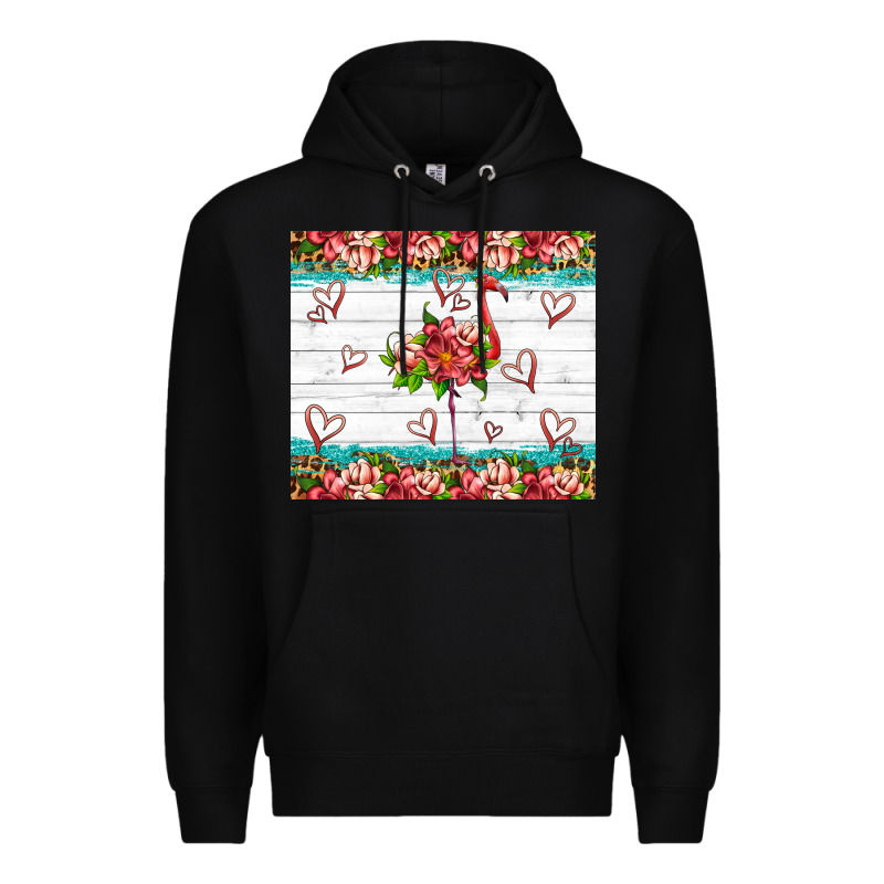 Flamingo With Tropical Flowers Premium Hoodie by Artiststas | Teevron