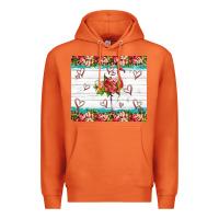 Carrot flamingo with tropical flowers Premium Hoodie - Artiststas