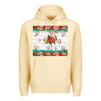 Pina Colada flamingo with tropical flowers Premium Hoodie - Artiststas