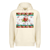 Sandshell flamingo with tropical flowers Premium Hoodie - Artiststas