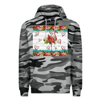Slate Camo flamingo with tropical flowers Premium Hoodie - Artiststas