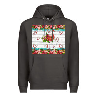 Smoke flamingo with tropical flowers Premium Hoodie - Artiststas