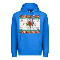 True Royal flamingo with tropical flowers Premium Hoodie - Artiststas