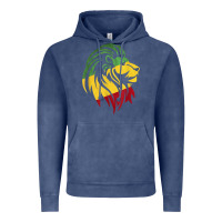Vintage Denim Lion of Judah Reggae, Rasta, Ethiopia Jamaican Roots Vintage Hoodie - ArtChic