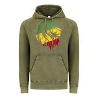 Vintage Olive Lion of Judah Reggae, Rasta, Ethiopia Jamaican Roots Vintage Hoodie - ArtChic