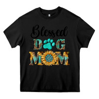 Black Blessed dog mom Heavy Core Tee - RanaPortraitStore