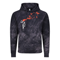 Cloud Black banksy headshot butterfly Vintage Hoodie - ArtChic