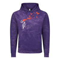 Cloud Purple banksy headshot butterfly Vintage Hoodie - ArtChic