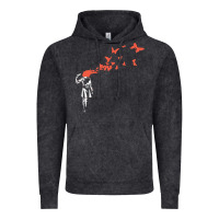 Vintage Black banksy headshot butterfly Vintage Hoodie - ArtChic