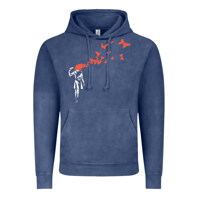 Banksy Headshot Butterfly Vintage Hoodie by ArtChic | Teevron