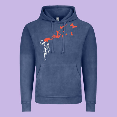 Banksy Headshot Butterfly Vintage Hoodie Designed By Artchic