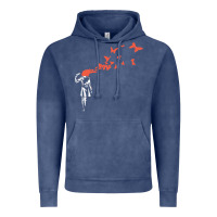 Vintage Denim banksy headshot butterfly Vintage Hoodie - ArtChic