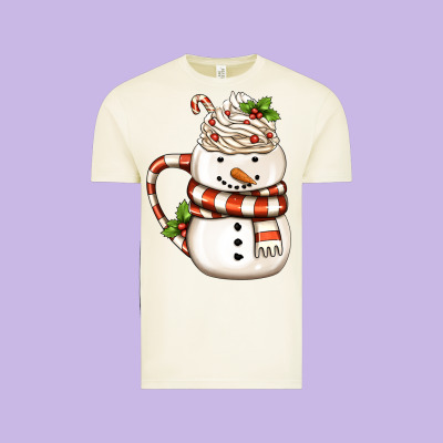 Christmas Snowman Coffee Cup Vintage Tee Designed By Fadigitalartstudio