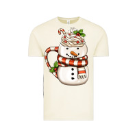Vintage Arctic Christmas Snowman Coffee Cup Vintage Tee - FaDigitalArtStudio