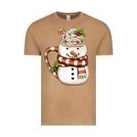 Vintage Camel Christmas Snowman Coffee Cup Vintage Tee - FaDigitalArtStudio