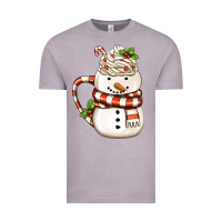 Vintage Zinc Christmas Snowman Coffee Cup Vintage Tee - FaDigitalArtStudio