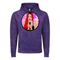 Cloud Purple red hair girl singing Vintage Hoodie - ArtChic