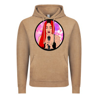 Vintage Coffee red hair girl singing Vintage Hoodie - ArtChic