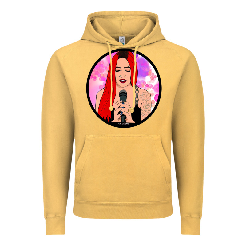 Red Hair Girl Singing Vintage Hoodie by ArtChic | Teevron
