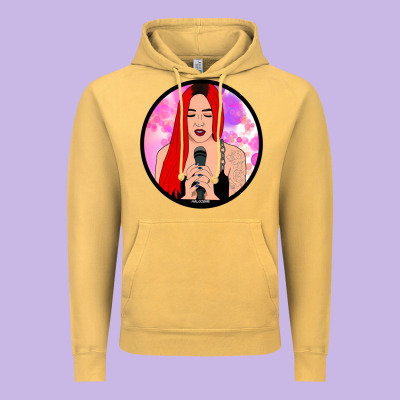 Red Hair Girl Singing Vintage Hoodie Designed By Artchic
