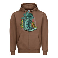 Chestnut Turquoise Cowboy Boots Zipper Hoodie - JahusDesignShop