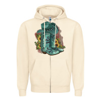 Sandshell Turquoise Cowboy Boots Zipper Hoodie - JahusDesignShop