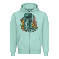 Seafoam Turquoise Cowboy Boots Zipper Hoodie - JahusDesignShop