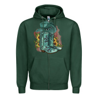 Sports Green Turquoise Cowboy Boots Zipper Hoodie - JahusDesignShop