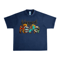 Navy Blessed Mama Urban Heavy Tee - FaDigitalArtStudio