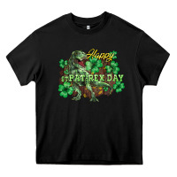 Black Happy St. Patrick's Day T-Rex Heavy Core Tee - HowdyJamesFarm