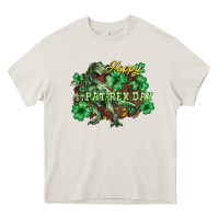 Cream Happy St. Patrick's Day T-Rex Heavy Core Tee - HowdyJamesFarm