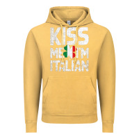 Vintage Mustard Kiss Me I'm Italian Vintage Hoodie - ArtChic