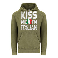 Vintage Olive Kiss Me I'm Italian Vintage Hoodie - ArtChic