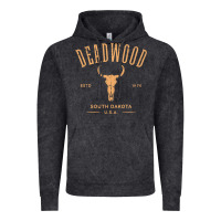 Vintage Black deadwood south dakota usa vintage distressed style design long sleeve Vintage Hoodie - StudioElite