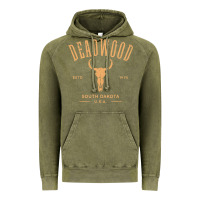 Vintage Olive deadwood south dakota usa vintage distressed style design long sleeve Vintage Hoodie - StudioElite
