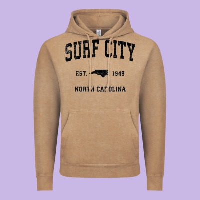 Surf City North Carolina Nc Vintage Sports Design Black Prin Vintage Hoodie Designed By Studioelite