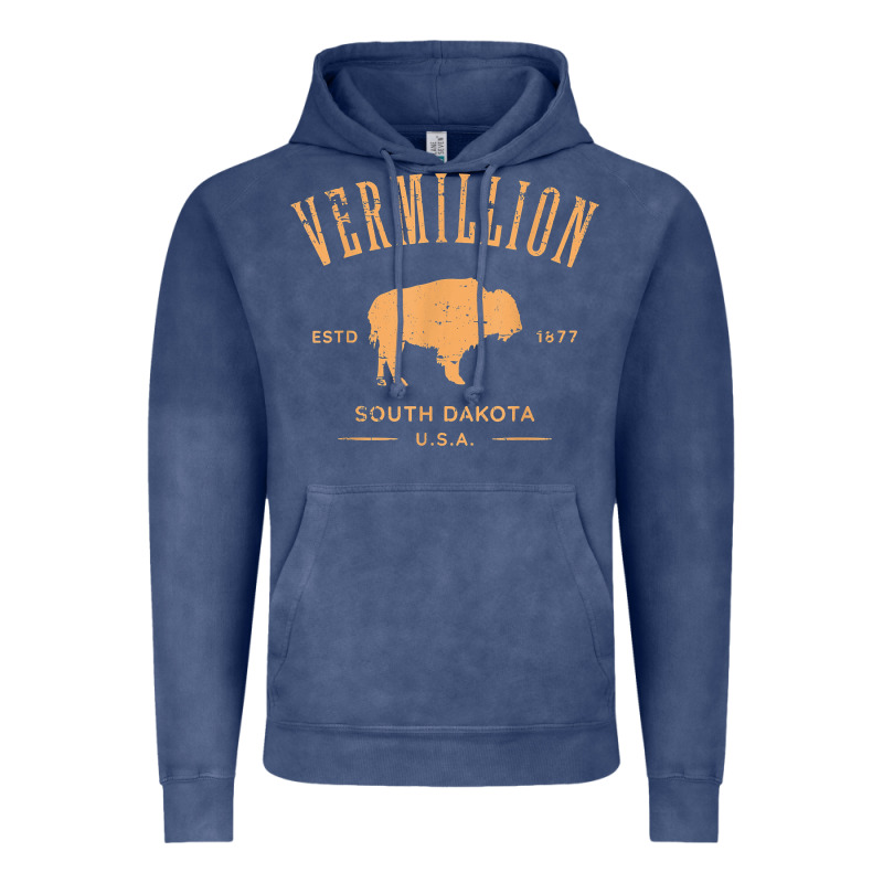Vermillion South Dakota Bison Distressed Design T Shirt Vintage Hoodie by StudioElite | Teevron