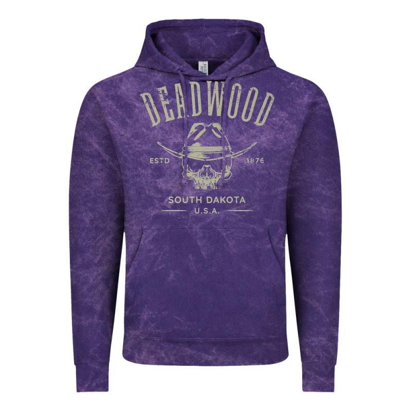 Deadwood South Dakota Usa Distressed Skull Design Souvenir Premium T S Vintage Hoodie by StudioElite | Teevron