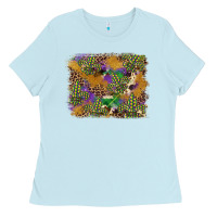 Baby Blue mardi gras plaid purple glitter cowhide  leopard Ladies Tee - FaDigitalArtStudio