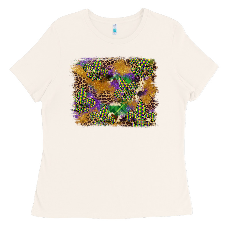 Mardi Gras Plaid Purple Glitter Cowhide  Leopard Ladies Tee by FaDigitalArtStudio | Teevron