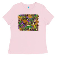Bubblegum Pink mardi gras plaid purple glitter cowhide  leopard Ladies Tee - FaDigitalArtStudio