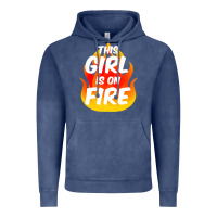 Vintage Denim This Girl Is On Fire Fierce Lady Woman Power Go Girls Fiery Vintage Hoodie - StudioElite