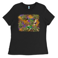 Black mardi gras plaid purple glitter cowhide  leopard Ladies Tee - FaDigitalArtStudio