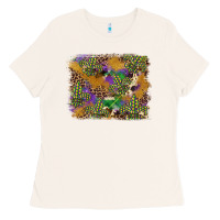Bone mardi gras plaid purple glitter cowhide  leopard Ladies Tee - FaDigitalArtStudio