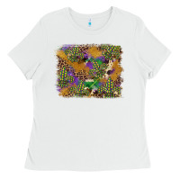 White mardi gras plaid purple glitter cowhide  leopard Ladies Tee - FaDigitalArtStudio
