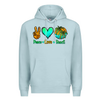 Blue Mist peace love beach Premium Hoodie - Jasminsmagicworld