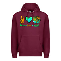 Burgundy peace love beach Premium Hoodie - Jasminsmagicworld